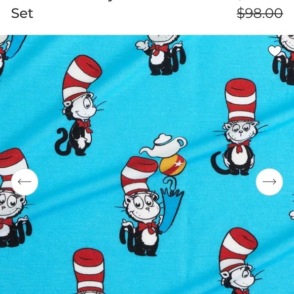 Posh Peanut Turquoise Cat in The HatPajama Set